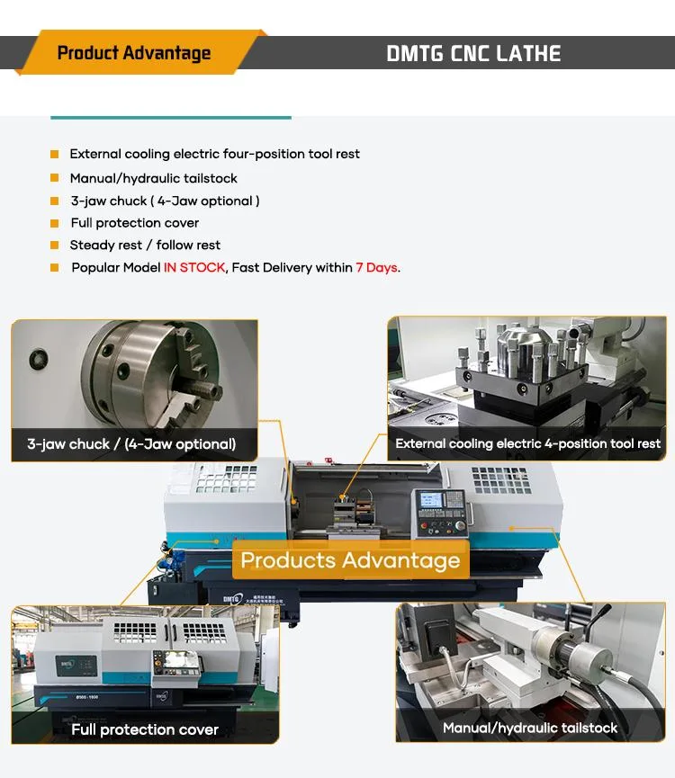 Dmtg Cke6150z Horizontal Small Flat Bed Metal Turning Bench Lathe Machine Center Slant Bed CNC Lathe